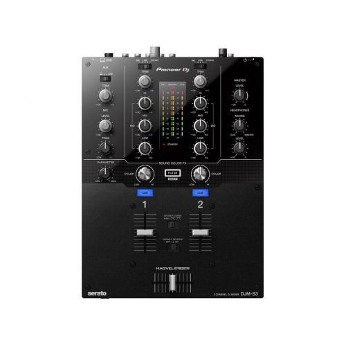 파이오니아 Pioneer DJM-S3 2-Channel DJ Mixer with Built-In Serato + Odyssey FZ10MIX