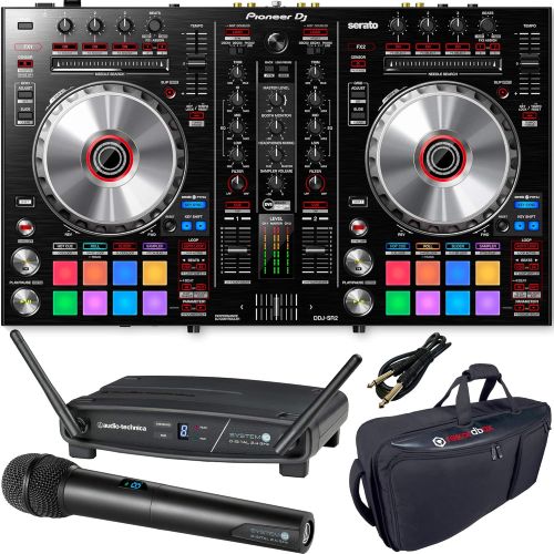 파이오니아 Pioneer DDJ-SR2 Controller with Audio-Technica ATW-1102 Wireless Microphone and Accessories