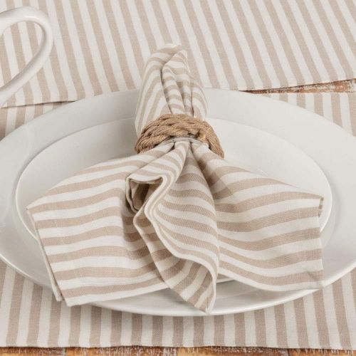  Piper Classics Farmhouse Ticking Stripe Taupe Tiers, Set of 2, 36 L x 36 W, Cafe Curtains