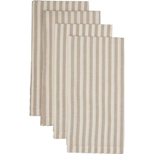  Piper Classics Farmhouse Ticking Stripe Taupe Tiers, Set of 2, 36 L x 36 W, Cafe Curtains