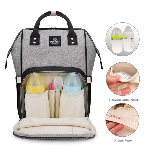  [아마존베스트]Pipi bear Diaper Bag Travel Backpack Large Capacity Tote Shoulder Nappy Bag Organizer for Baby Care...