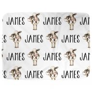 PipsyDesigns Cow Personalized Swaddle Baby Blanket Personalized Gifts Soft Fleece Minky Newborn Gift Blanket Monogram