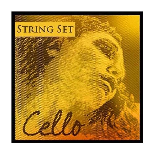  Pirastro Evah Pirazzi 4/4 Gold Cello String Set, Medium, Premium Steel Strings with Ball End, Replacement Accessory for Professional and Student Cello Players