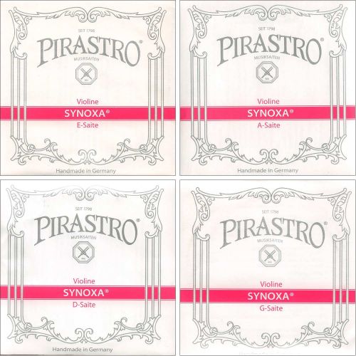  Pirastro Synoxa 4/4 Violin String Set - Medium Gauge with Ball-end E