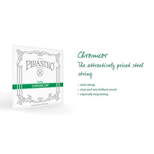  Pirastro 319020 Chromcor Steel Core Violin String Set, E-Ball Mittel Envelope, 4/4 Size