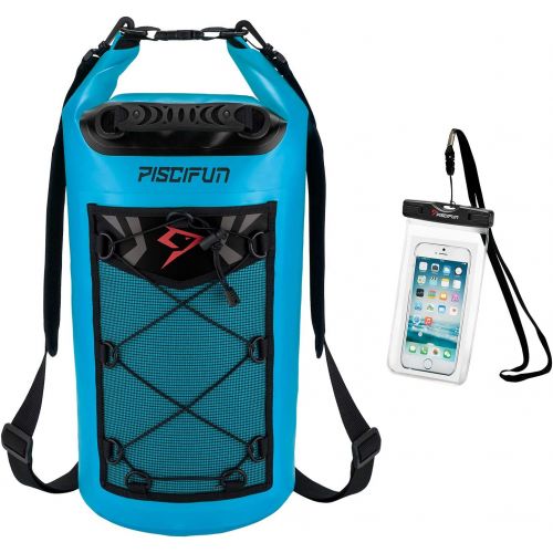  Piscifun Dry Bag, Waterproof Floating Backpack 5L/10L/20L/30L/40L, with Waterproof Phone Case for Kayking, Boating, Kayaking, Surfing, Rafting and fishing