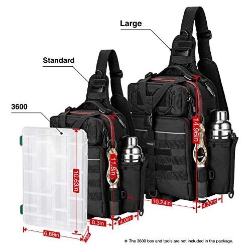  [아마존베스트]Piscifun Waterproof Outdoor Fishing Bag Single Shoulder Fishing Tackle Storage Bags Durable Handbag Cross Body Messenger Bag Sling Tackle Bag Multifunctional Bags for Camping Hikin