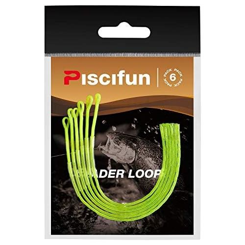  [아마존베스트]Piscifun Braided Fly Line Leader Loop - 20lb/30lb/50lb Clear Yellow Fly Loop