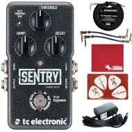 Pitbull Audio TC Electronic Sentry Noise Gate Guitar Effects Pedal with Polish Cloth, Pick Card, Patch Cables, 10 ft Cable, 9V Power Supply