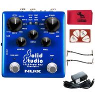 NuX Solid Studio IR & Power Amp Simulator Guitar Effects Pedal with Master Patch Cables, Power Supply, and PitbullAudio Microfiber Cloth and Pikcard