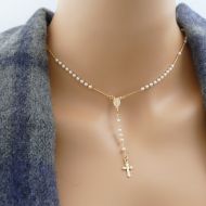 /Pithuahua Rosary Necklace Rosary Cross Necklace Gold Rosary Catholic Rosary Silver Rosary gold necklace gold rosary necklace necklace pearl necklace