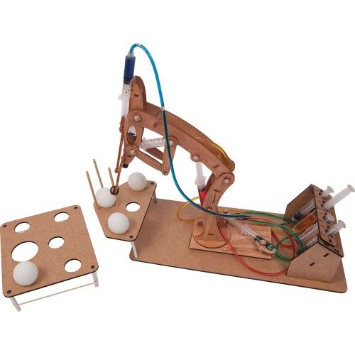  Pitsco Laser-Cut Basswood T-Bot II Hydraulic Arm with Challenge Set