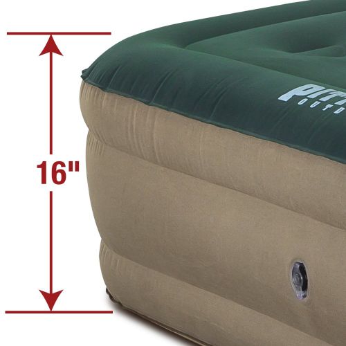  Pittman Outdoors PPI-XTREME20 Blue/Tan Queen 20 Air Mattress with Built-in Electric Air Pump (Fabric Xtreme)