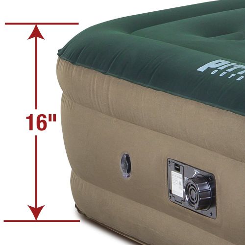  Pittman Outdoors PPI-XTREME20 Blue/Tan Queen 20 Air Mattress with Built-in Electric Air Pump (Fabric Xtreme)