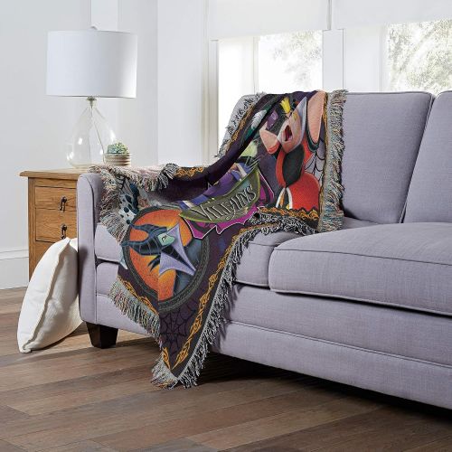 디즈니 Disney-Pixar Villains, Vile Villains Woven Tapestry Throw Blanket, 48 x 60, Multi Color, 1 Count