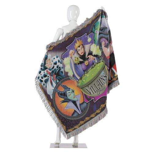 디즈니 Disney-Pixar Villains, Vile Villains Woven Tapestry Throw Blanket, 48 x 60, Multi Color, 1 Count