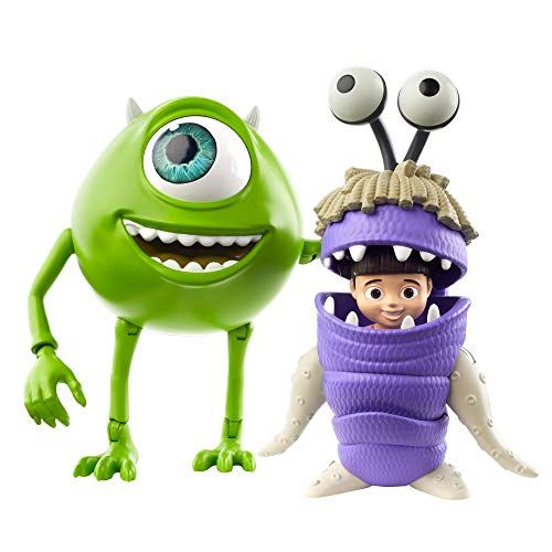  ?Pixar Mattel Mike and Boo Monsters, Inc. Character Action Dolls Highly Posable with Authentic Designs for Storytelling, Collecting, Movie Toys for Kids Gift Ages 3 and Up