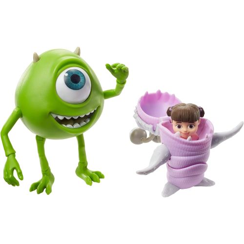  ?Pixar Mattel Mike and Boo Monsters, Inc. Character Action Dolls Highly Posable with Authentic Designs for Storytelling, Collecting, Movie Toys for Kids Gift Ages 3 and Up