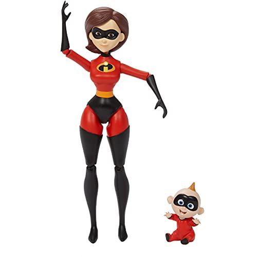  ?Pixar Disney Pixar The Incredibles Elastigirl Action Figure with Jack Jack, Movie Character Toys 6.6 in & 2.2 in Tall, Highly Posable with Authentic Super Suits, Kids Gift for Ages 3 Yea