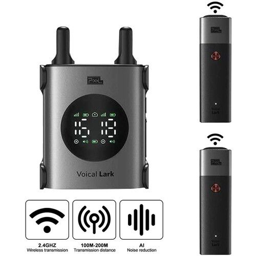  Pixel Voical Lark 2-Person Wireless Microphone System for DSLR Cameras and Smartphones (590 to 610 MHz)