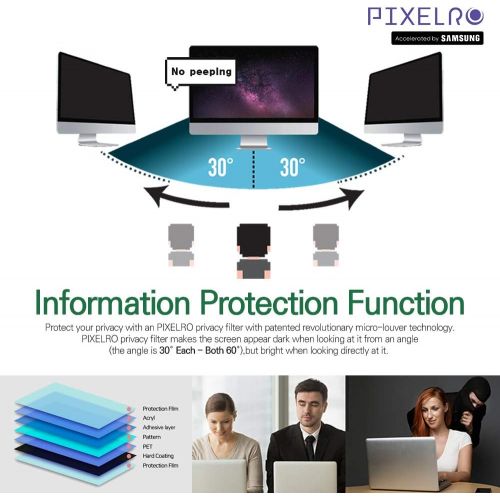  [아마존베스트]Pixelro Privacy Screen Filter Designed for Laptop, Notebook, Monitor, Easy On/Off and Removable Acrylic (24Inch, 16:9 Aspect Ratio)