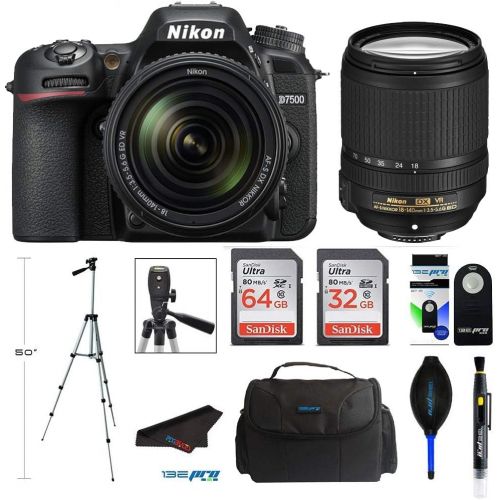  Nikon D7500 20.9MP DSLR Digital Camera with 18-140mm VR Lens + Pixibytes Professional Bundle