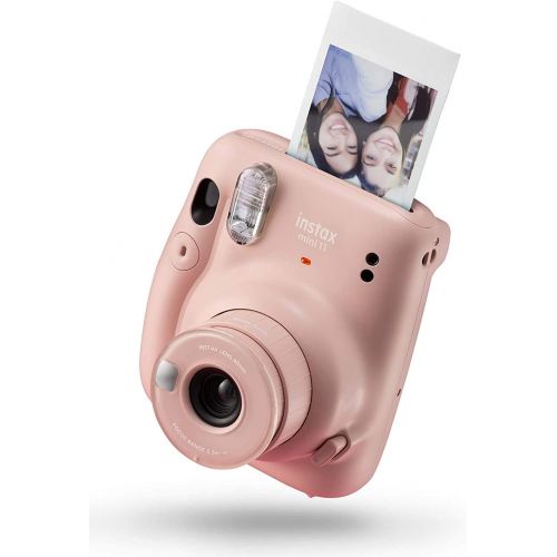  Fujifilm Instax Mini 11 Instant Camera - Blush Pink with Fujifilm instax Mini Film Twin Pack (60 Sheets) + Pixibytes Essentials Bundle