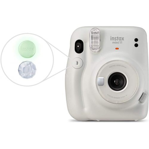  Fujifilm Instax Mini 11 Instant Camera - (Ice White) with Fujifilm instax Mini Film Twin Pack (20 Exposures) + Pixibytes Basic Bundle