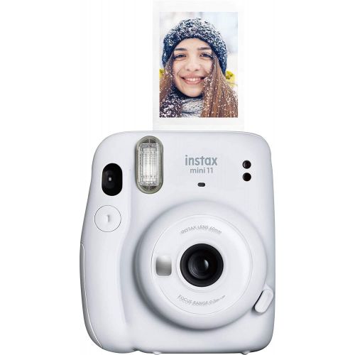 Fujifilm Instax Mini 11 Instant Camera - (Ice White) with Fujifilm instax Mini Film Twin Pack (20 Exposures) + Pixibytes Basic Bundle