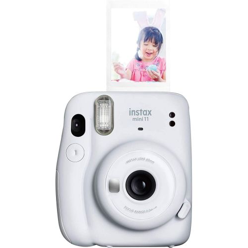  Fujifilm Instax Mini 11 Instant Camera - (Ice White) with Fujifilm instax Mini Film Twin Pack (20 Exposures) + Pixibytes Basic Bundle