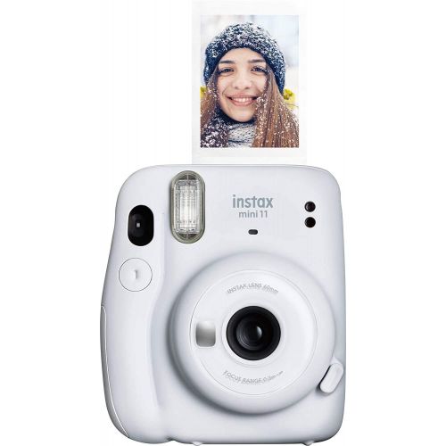  Fujifilm Instax Mini 11 Instant Camera - Ice White with Fujifilm instax Mini Film Twin Pack (60 Sheets) + Pixibytes Essentials Bundle