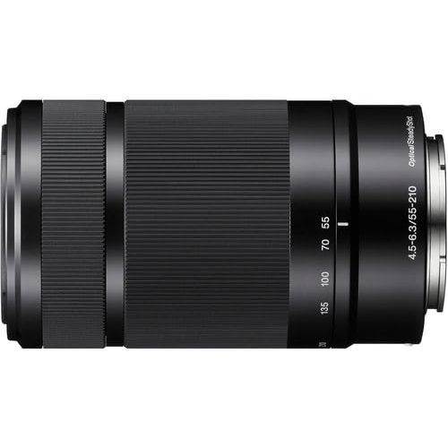  [아마존베스트]Sony E-Mount 55-210mm F 4.5-6.3 Lens for Sony E-Mount Cameras Bundle with PixiBytes Microfiber Cleaning Cloth (Black)