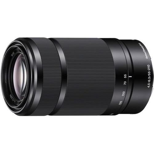  [아마존베스트]Sony E-Mount 55-210mm F 4.5-6.3 Lens for Sony E-Mount Cameras Bundle with PixiBytes Microfiber Cleaning Cloth (Black)