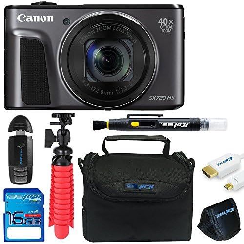  Pixibytes Canon Powershot SX720 (Black) + 12 Tripod + 16GB Memory Card + Pixi-Basic Accessory Bundle