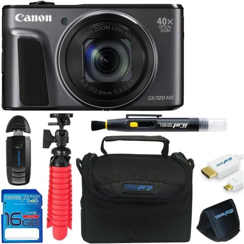  Pixibytes Canon Powershot SX720 (Black) + 12 Tripod + 16GB Memory Card + Pixi-Basic Accessory Bundle