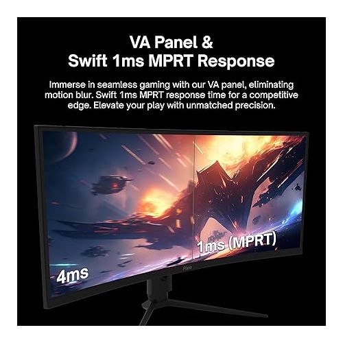  Pixio PXC348C 34 inch 144Hz UWQHD 3440 x 1440 Ultrawide USB-C Displayport 65W Charging 1440p 165Hz (Overclock) DCI P3 96% 34-inch 1ms AMD FreeSync Premium HDR Ultra Wide 1500R Curved Gaming Monitor