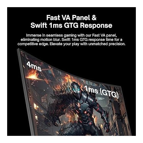  Pixio PXC327 Advanced 32 inch 1500R Curve Fast VA Panel 1ms GTG Response Time 165Hz Refresh Rate WQHD 2560 x 1440 Resolution DCI-P3 95% HDR Adaptive Sync Curved Gaming Monitor
