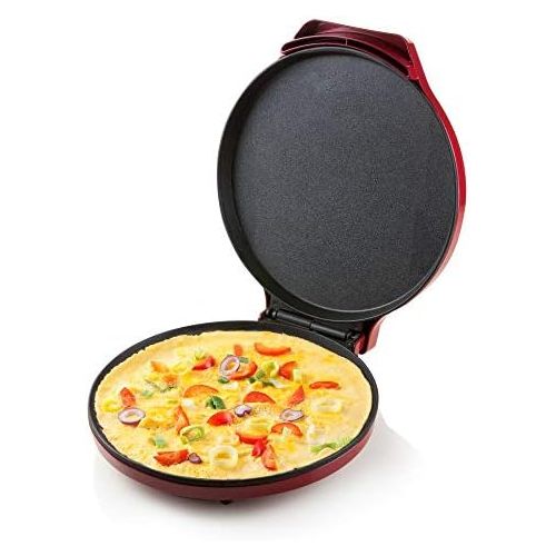  Express Pizzaofen - frische und leckere Pizza in 12min, einfache Bedienung und schnelle Zubereitung von Pizza, Omelette, Quiche, Pfannkuchen, Tortillas