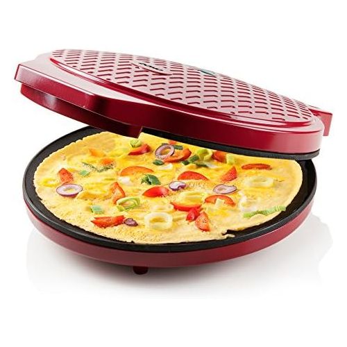  Express Pizzaofen - frische und leckere Pizza in 12min, einfache Bedienung und schnelle Zubereitung von Pizza, Omelette, Quiche, Pfannkuchen, Tortillas