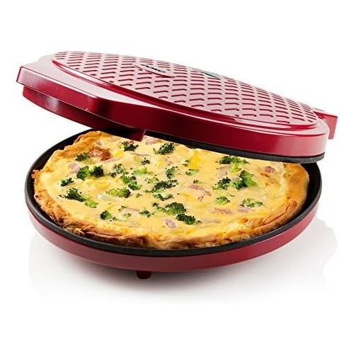  Express Pizzaofen - frische und leckere Pizza in 12min, einfache Bedienung und schnelle Zubereitung von Pizza, Omelette, Quiche, Pfannkuchen, Tortillas