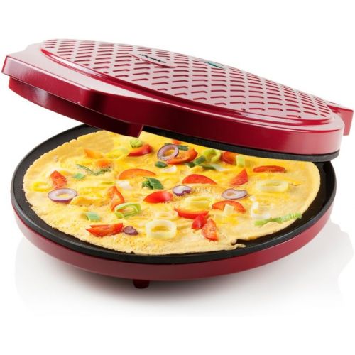  Express Pizzaofen - frische und leckere Pizza in 12min, einfache Bedienung und schnelle Zubereitung von Pizza, Omelette, Quiche, Pfannkuchen, Tortillas