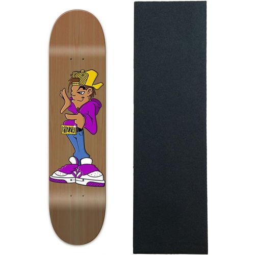  Pizza Skateboard Deck P-Boy Assorted Colors 8.25 x 32.375 with Grip