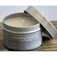 PlainJBodyandHome Firewood Candle - 4 oz Tin - firewood candle - campfire candle - unisex candle - burning wood scent - vanilla candle - candle gift