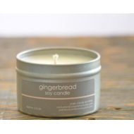 PlainJBodyandHome Gingerbread Scented Soy Candle Tin 4 oz. - gingerbread soy candle - holiday soy candle - fall candle - cookie soy candle - bakery soy candle