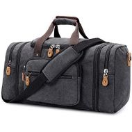 [아마존 핫딜] [아마존핫딜]Plambag Canvas Duffle Bag for Travel, 50L Duffel Overnight Weekend Bag(Dark Gray)