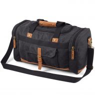 Plambag Canvas Duffle Bag, 50L Large Travel Duffel for Overnight Weekend Luggage(Dark Gray)