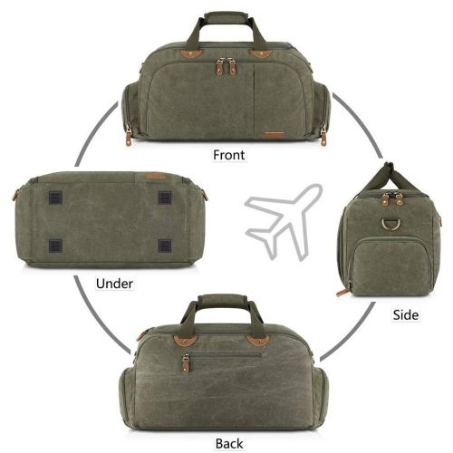  Plambag Sports Gym Duffel Bag with Shoes Compartment, Canvas Travel Luggage Tote Shoulder Bag for Men & Women(Dark Grey)