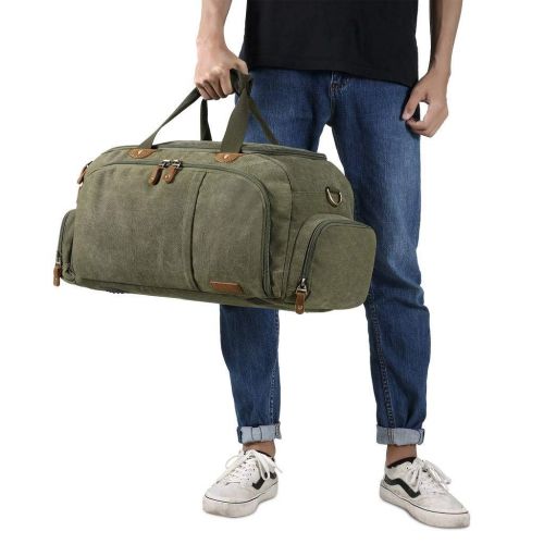  Plambag Sports Gym Duffel Bag with Shoes Compartment, Canvas Travel Luggage Tote Shoulder Bag for Men & Women(Dark Grey)