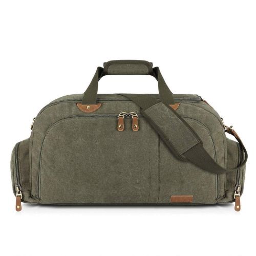  Plambag Sports Gym Duffel Bag with Shoes Compartment, Canvas Travel Luggage Tote Shoulder Bag for Men & Women(Dark Grey)