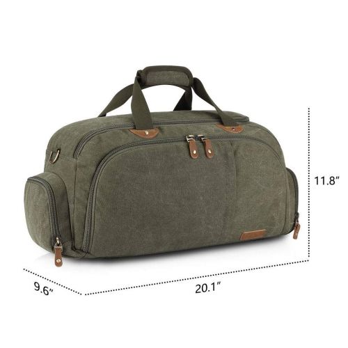  Plambag Sports Gym Duffel Bag with Shoes Compartment, Canvas Travel Luggage Tote Shoulder Bag for Men & Women(Dark Grey)